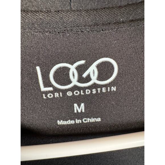 Logo by Lori Goldstein Color-Block Long Cardigan Black White Soft Loose Fit SZ M - Picture 6 of 8